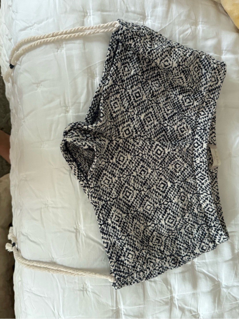 Altar'd State Black and White Patterned Drawstring Shorts